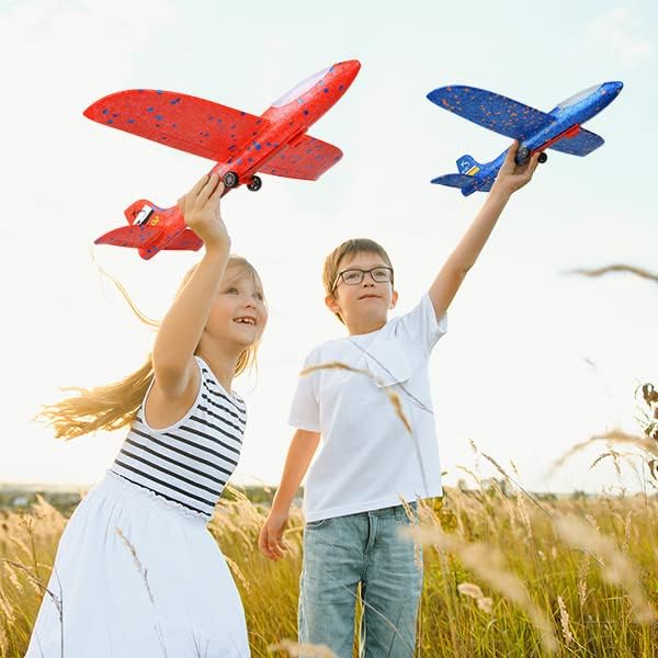 Jawojowa 3 пакет фрлачи на авиони играчки за деца ， пена едриличар катапулт авион на отворено спортски играчки подароци за 6 7 8 9 10