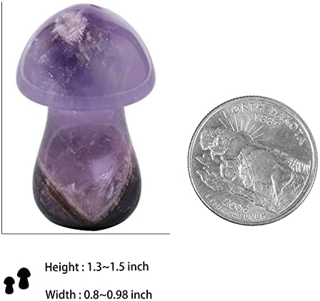 Sunyik пакет од 2 природни неправилни аметистици грубиот камен и 2 парчиња мини аметист кристален декор за џеб од печур