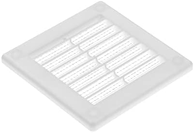 Ecopro Vent 4 x 4 '' инчен бел квадратен вентил за вентилатор со заштитна мрежа. Регистар на лесен пластичен вентилација/покритие.