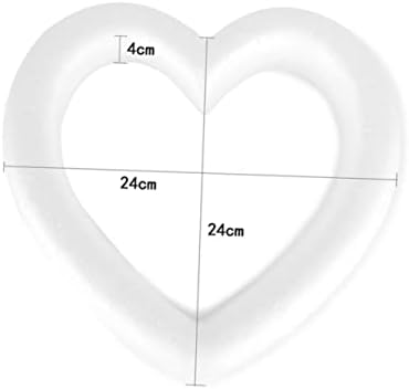 Tofficu 4pcs срцева пена прстен полистирен облик бел пена венец за време на забава, занаетчиски занаетчиски занаетчиски рамка рамка реквизити,