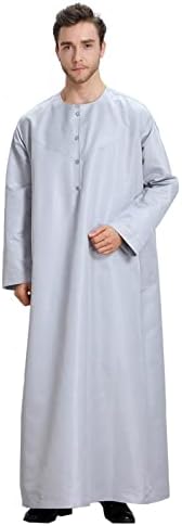 Bmisegm машка фустан кошула машка обична муслиманска арапска средна цврста боја околу вратот со долга ракав облечена