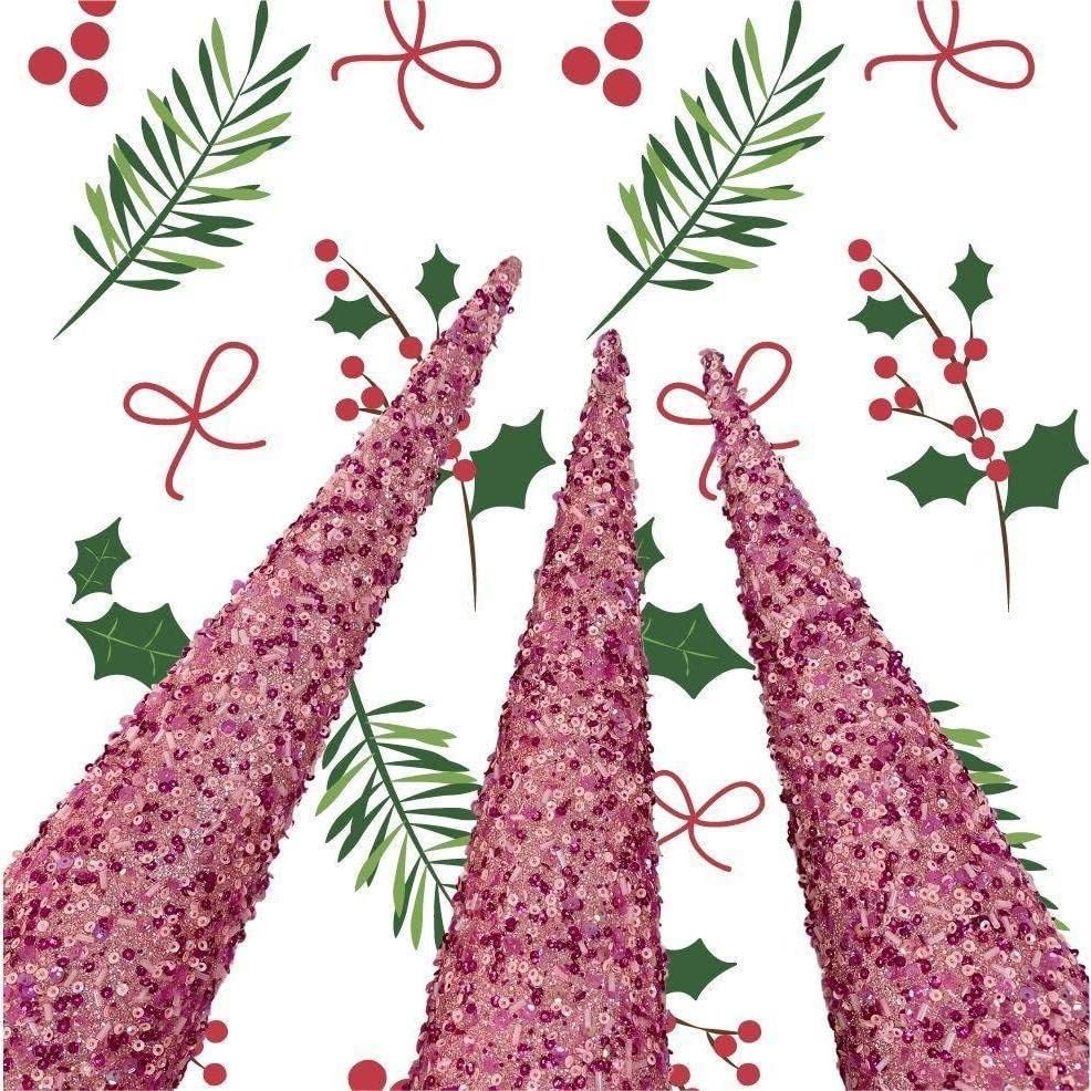 Лемал розова искрива елка конуси занаети 12 18 24 поставени за 3 украси како декор за Божиќни маса, подароци за украси на камини за