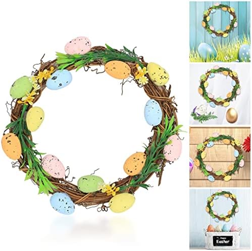 Jahh Велигденски јајца венец виси украси за украси за свадбена маса од влезната врата дома