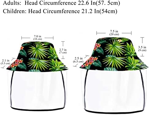 Заштитна капа за возрасни со штит за лице, рибарска капа анти сонце, тропски палма лист ананас хавајски цвет модерен