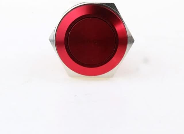 5 парчиња 16 мм рамна глава метално копче за метално копче за ресетирање на копчето 3 A250V момент Почеток Алумина, црвена,