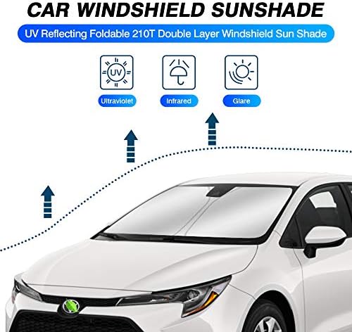 Kust Custom Fit Whindsthield Sun Shade за 2020-2023 Toyota Corolla Sunshade Sunshade Sun Visor Protector Blocks Blocks UV зраци Чувајте