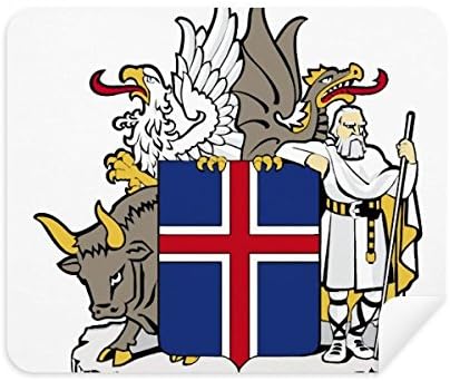 Исланд Европа Национален Амблем Чистење Крпа За Чистење На Екранот 2 парчиња Велур Ткаенина