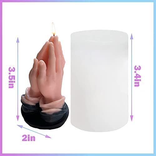 Топс 3Д раце склопени за молитвена свеќа силиконска мувла миризлива diy reisn мувла гипс калап за молење благослов свеќи за правење смола сапун