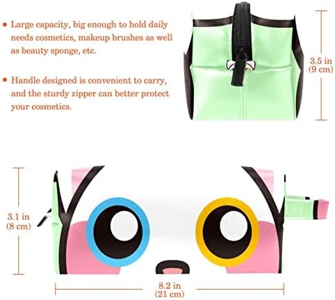 Тбуобт Торба За Шминка Патување Козметичка Торба Торбичка Чанта Чанта Со Патент, цртан филм главата на мачката