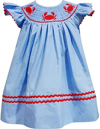 Ангелин бебе девојчиња 4 -ти јули на Меморија за независност Патриотски црвено бело сино везови машина пушеше фустани