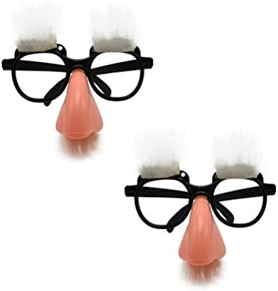 СОИМИС 2 парчиња Очила За Забава За Ноќта На Вештерките Голем Смешен Лажен Нос Очила За Веѓи Смешна Забава Очила За Очи Косплеј Забава