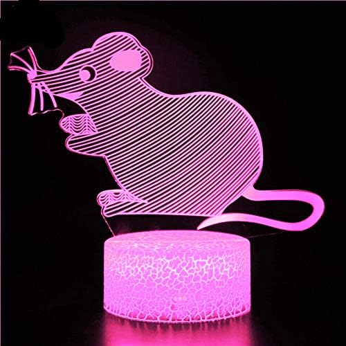 Jinnwell 3D глушец ноќна светлосна светла илузија 7 во боја Промена на допир на допир табела за декорација на табела за декорација на декорација