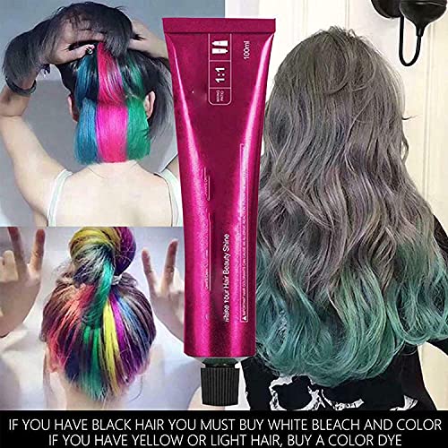 Сирена боја за боење на косата Блага безбеден шампон за боење на косата, долготраен без употреба на белило што не е лесно избледени, DIY стилска боја на коса за жени м?