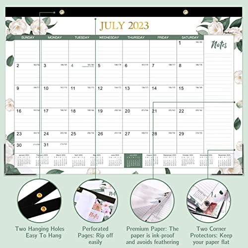 Календар на биро 2023-2024 - јули 2023 година - декември 2024 година, 18 -месечно биро/wallиден календар 2023-2024,17 x 12, густа хартија
