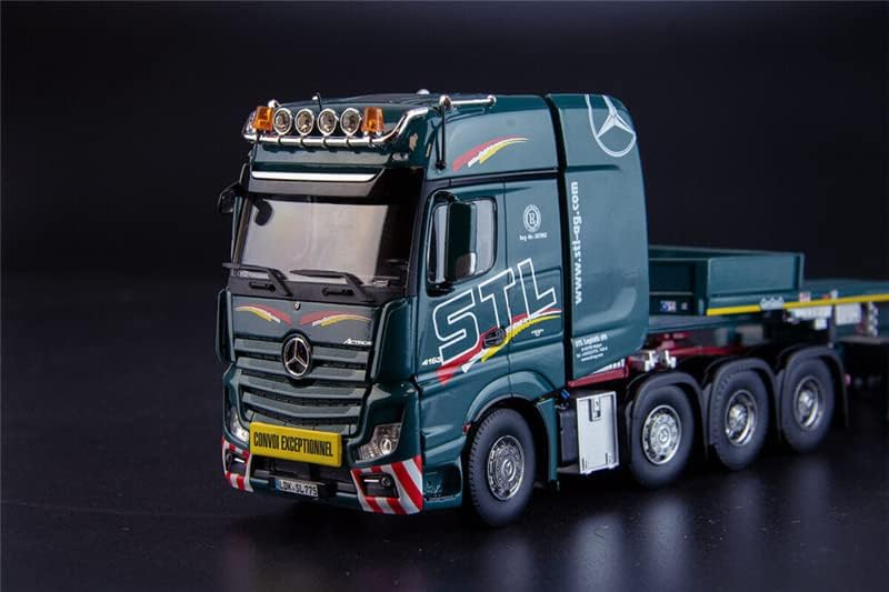 IMC за Mercedes for Benz Actros Gigaspace 8x4 со приколка за нота - STL Limited Edition 1/50 Diecast Truck Pre -изграден модел