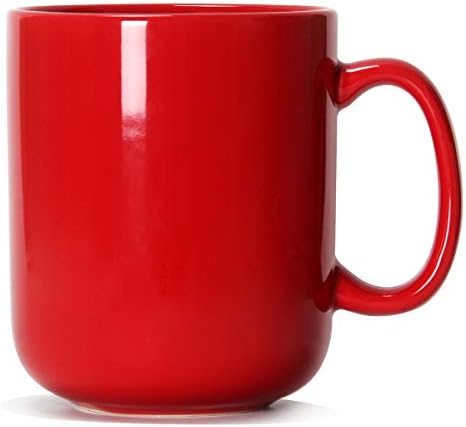 Smilatte 20 мл Голема кригла кафе, M016 обичен керамички шеф голем чај чај со рачка за тато мажи, црвено
