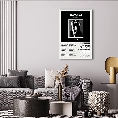 ZGSDGF The Weeknd Poster Trilogy Music Album Cover Canvas Wall Art Rapper Posters Room Eesthetic wallиден декор за спална соба за дневна соба бања 12x18 инчи нерасположена