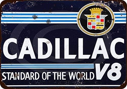 OUSOE CADILLAC V8 Стандард на светскиот знак за знак на знак за метални wallидови 8x12 знак
