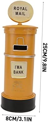 Jardwe Box Retro Decor Kid Kid Piggy Bank Vintage поштенско сандаче железо монета банка банка за складирање паричка монета готовина