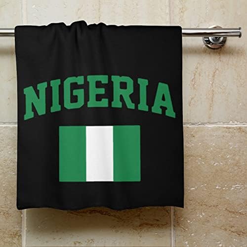 Нигерија знамето за мијалник за мијалник 28,7 x13,8 крпи за лице Суперфинирани влакна Високо апсорбираат крпи со рачни крпи