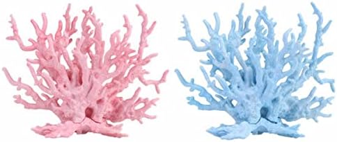 Петфинду 2 парчиња украси за риби за риби за уредување симулација корална подморница аквариум вода трева лажна корална морска резервоар аквариум декоративни кора?