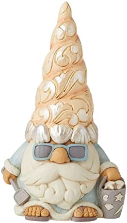 Enesco Jim Shore Heartwood Creek Coautal Seashell Gnome со фигура на очила за сонце, 6,14 инчи, повеќебојни