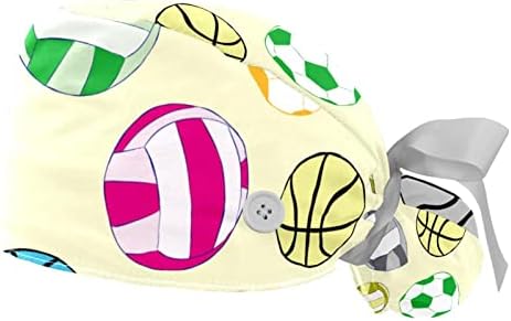 Работно капаче VBFOFBV со копчиња со џемпери лента вратоврска назад буфан капи, цртани спортски одбојка фудбалска кошарка