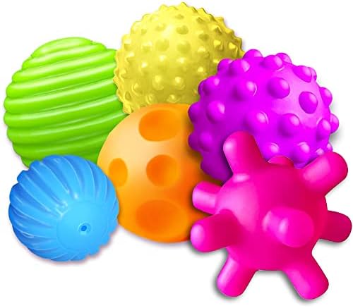 Сензорна топка за бебиња од 6 до 12 месеци, топки за бебиња за мали деца 1-3 Масажа за олеснување на стресот, текстурирани мулти
