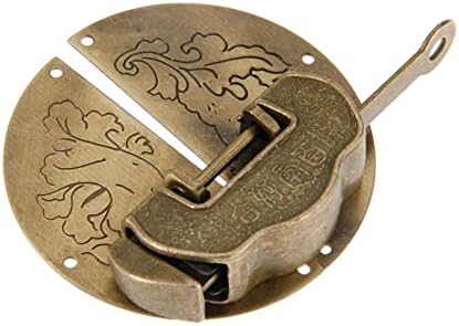 Zhyh Антички мебел Хардвер постави за вклучување на бравата HASP копче за клупи Декоративно кинески стар брава за катанец за накит Дрвена кутија