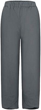 Maywенски женски каприци за глуварче за летна плажа, еластични панталони исечени од половината