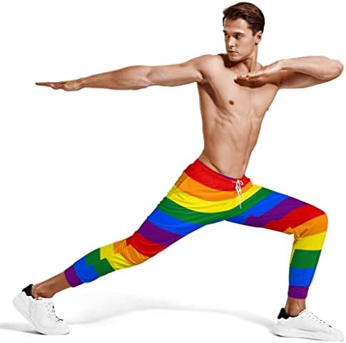 Нелејф гордоста знаме за мажи џогери за џемпери, лесни обични панталони за теретана за вежбање, трчање џогирање
