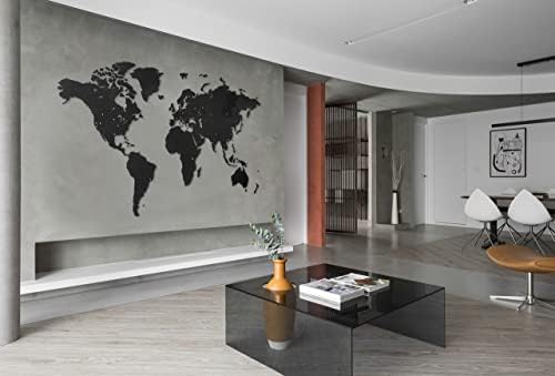 Мими Иновации-Оригиналниот Луксузен Дрвен Декорација На Ѕидот На Мапата На Светот За Дневна Соба, Канцеларија &засилувач; Спална