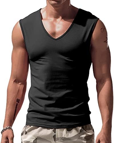Ziwoch Mean's V Reck Top Top Лесен атлетски атлетски цврст ракав маица без ракави
