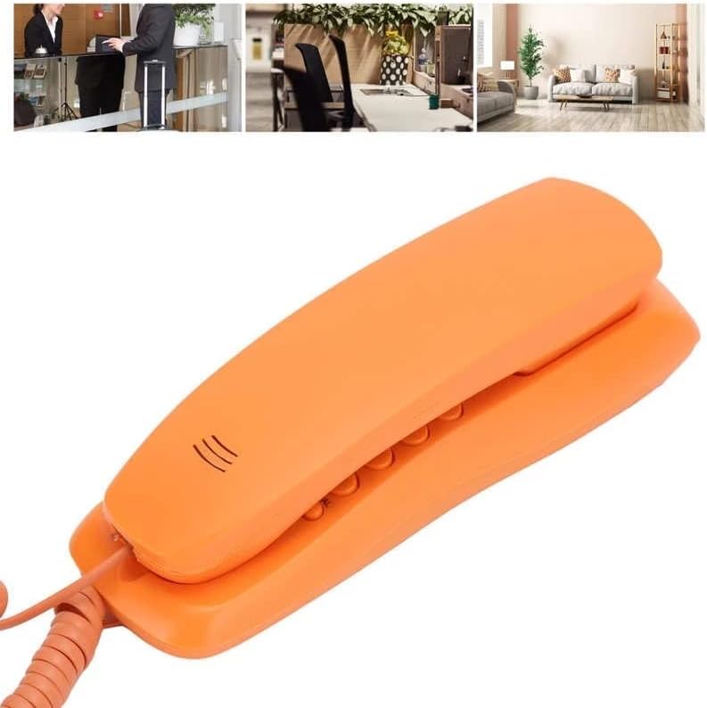 N/A домашна канцеларија преносен тенок телефонски единечен линиски биро телефон портокалово