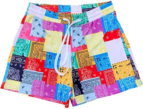 Ksонска мода на Ksotutm Paisley Print Shorts Summer Pathers Summerk Shart Pants