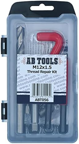 Алатки AB Tools M12 X 1,5 mm Комплет за поправка на навој/Helicoil 15pc Постави оштетена нишка An046