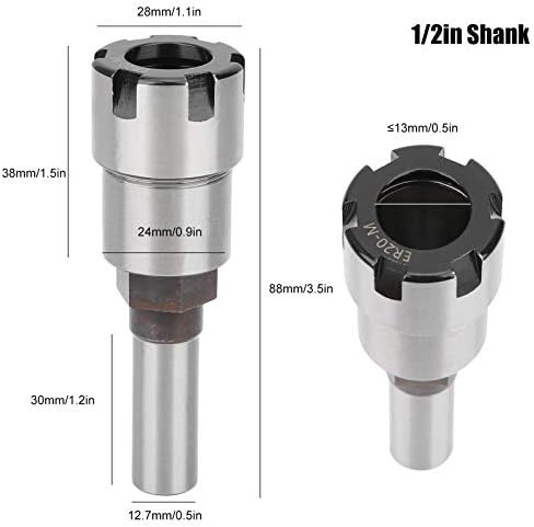 Волфрон Колет Продолжена шипка 1/2in Shank Chuck Sholders HSS Router Collets Extension Rod за CNC Milling Cutter Lathe Lathe Tool,