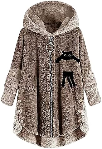 Женски џемпер фустан есен и зимска обична цврста боја плишана топла качулка плус големина јакна обични фустани
