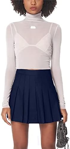 Плетиран мини здолниште со високи половини со половини здолништа Skorts for Women Gurchs Uniform фустан навивачки здолниште со шорцеви, 2T-4XL