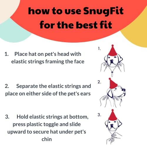 Huxley & Kent Hat | Санта | Празничен додаток за Божиќен празник за кучиња/мачки | Одмори за домашни миленици | Snugfit лизгачки метри