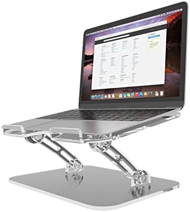 Кит продавница за акрилен лаптоп штанд, прилагодлив штанд на лаптоп, преносен ергономски компјутерски штанд за лаптоп, штанд со повеќе агол, компатибилен
