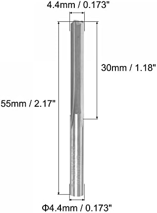 uxcell Chucking Reamer, 4,8 mm C3/K10 Tunften carbide H7 точност за прецизност Rathe Machine 4 директно флејти секач за мелење на