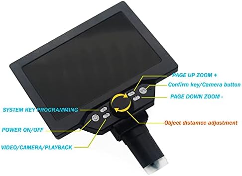 PENCHEN G1200 Дигитални 7 Инчен Голем Екран Во Боја Голема База LCD Дисплеј 12MP 1-1200x Засилувач На Контус Со Држач За Алуминиумска Легура