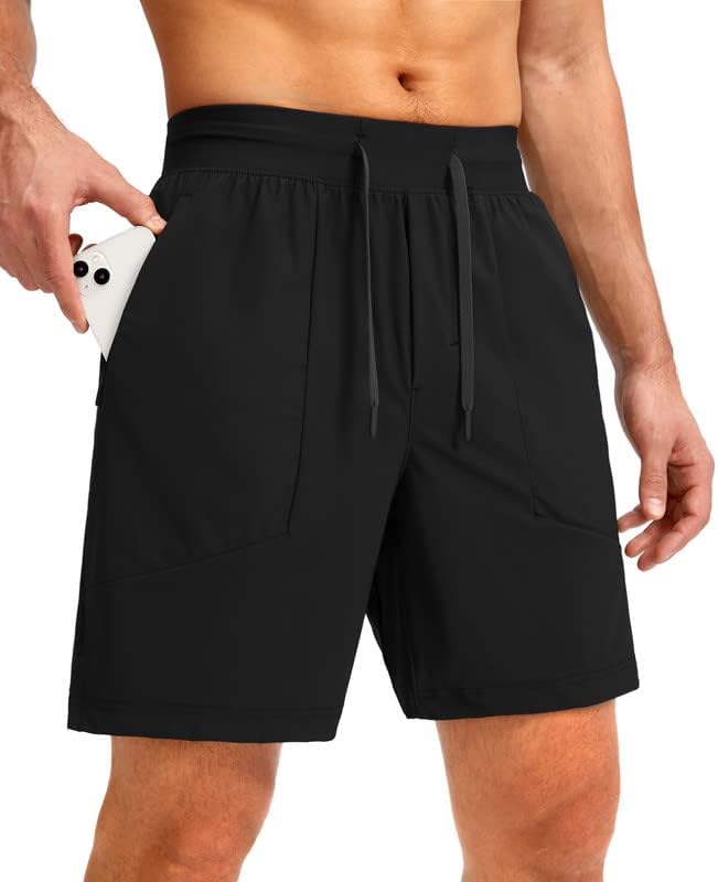 Атлетски шорцеви за мажи од Виодија 7 со џебови со патенти со лесни суви шорцеви за мажи за вежбање во кошарка за вежбање во теретана