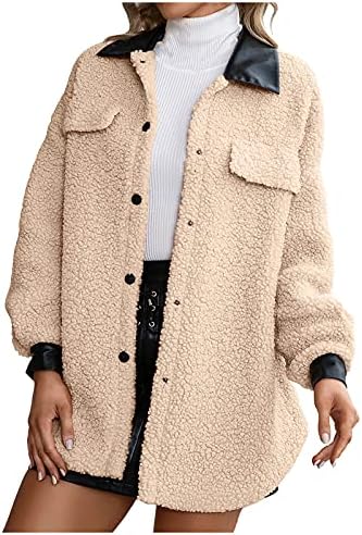 Prdecexlu прекрасни палта долги ракави на лади, зимски лапчиња меки палта удобност со копчиња удобност цврста