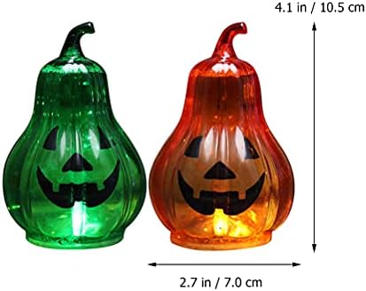 Абаодам 2 парчиња Пластика ЗА Ноќта На Вештерките ЛЕД Светлечка Светилка Од Тиква Декоративен Реквизит