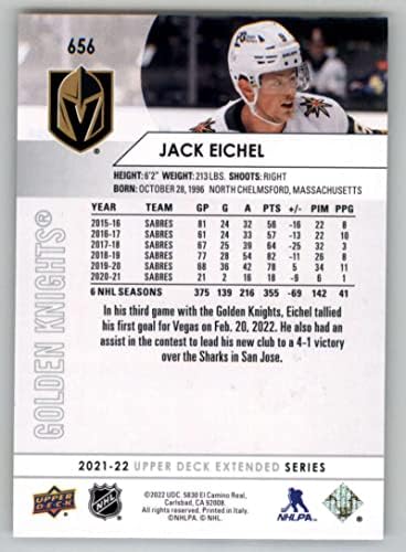 2021-22 Горна палуба Продолжена 656 Jackек Ајхел Вегас Златни витези NHL Hockey Trading Card