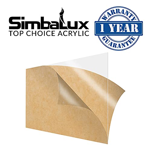 Acrylic Simbalux Acrylic Sleass Plexiglass 4 ”x 6” дебели пакувања од 5 транспарентна пластична стаклена плоча со плекси со заштитна хартија за
