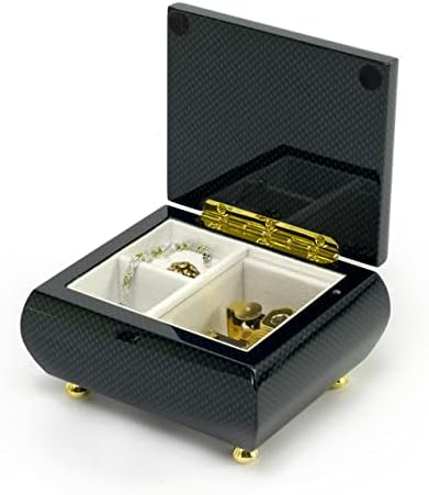 23 Забелешка Тиркизна Модерна Музичка Кутија За Накит во Завршница Со Висок Сјај-Еделвајс