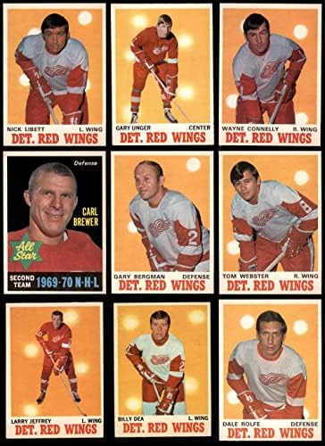 1970-71 О-Пи-Чи Тимот На Детроит Ред Вингс Го Постави ДЕТРОИТ Ред Вингс ЕКС / Мт Ред Вингс